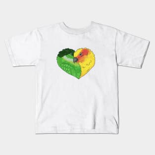 Tweet-Hearts, Birds in Love Design, Conures Kids T-Shirt